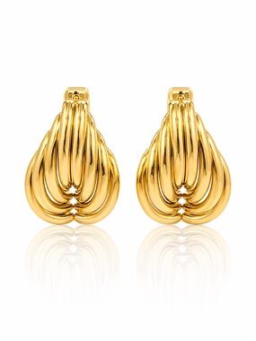 Gold Sculpted Stud Earrings